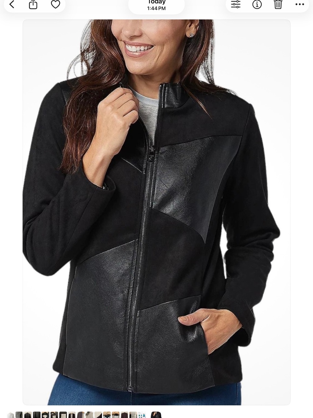 Kim Gravel Black Mixed-Media Zip Front Jacket